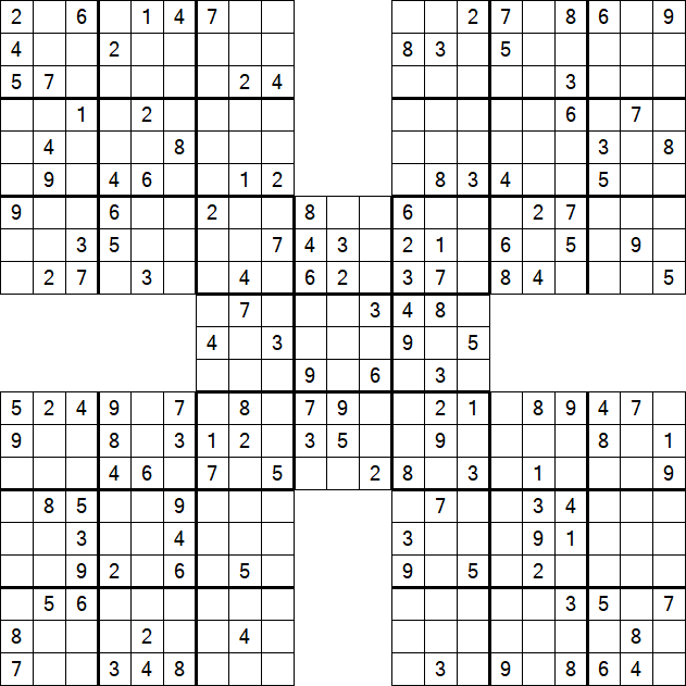 Samurai Sudoku - Médio
