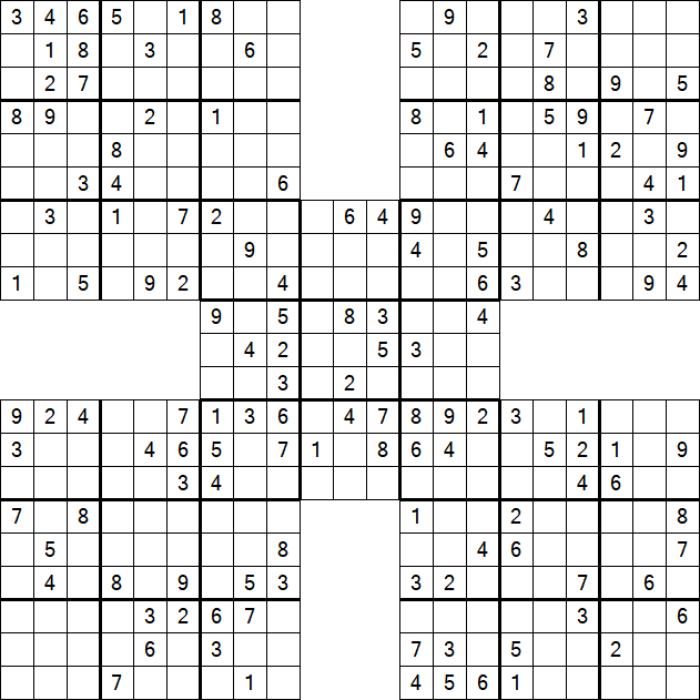Samurai Sudoku - Médio