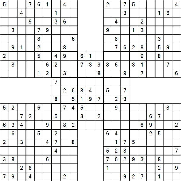 Samurai Sudoku - Médio