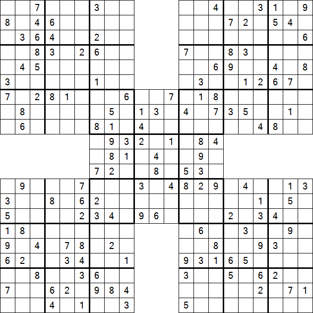 Samurai Sudoku - Médio