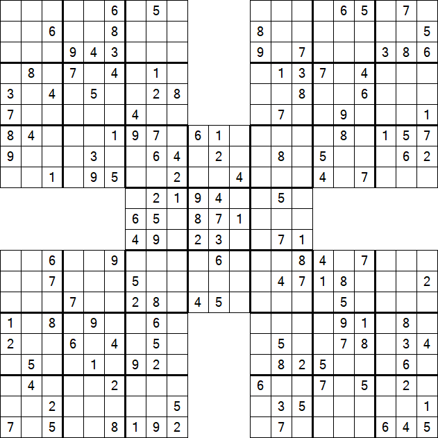 Samurai Sudoku - Médio