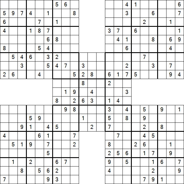 Samurai Sudoku - Medium