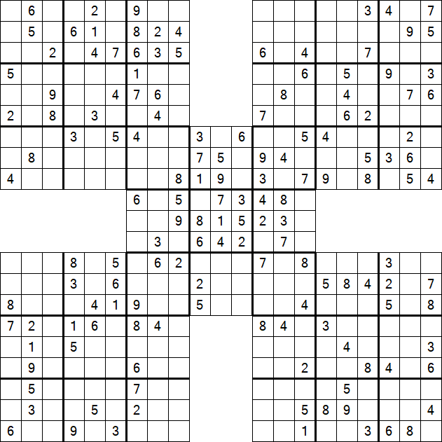 Samurai Sudoku - Medium