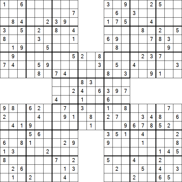 Samurai Sudoku - Medium
