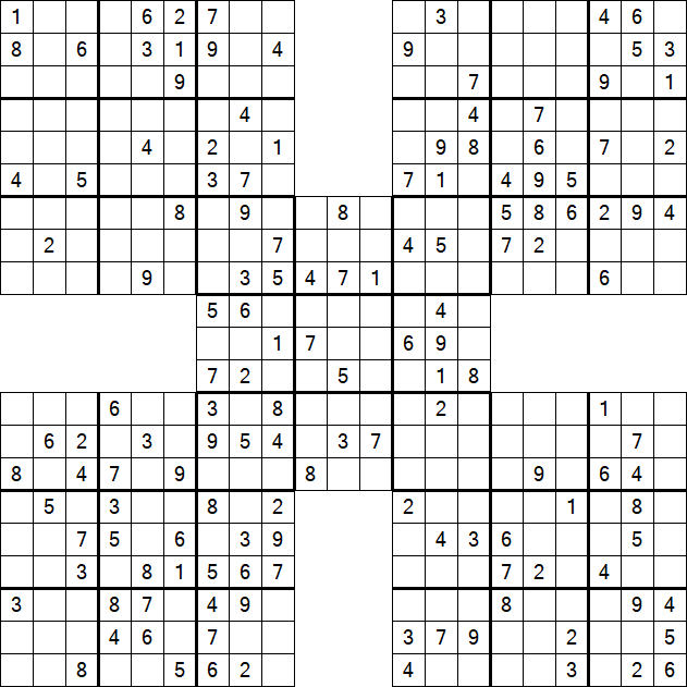 Samurai Sudoku - Medium