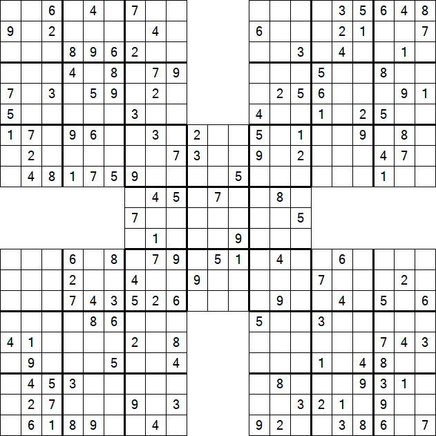 Samurai Sudoku - Medium