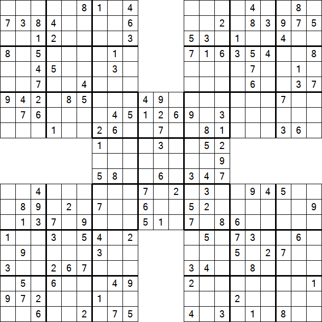 Samurai Sudoku - Medium