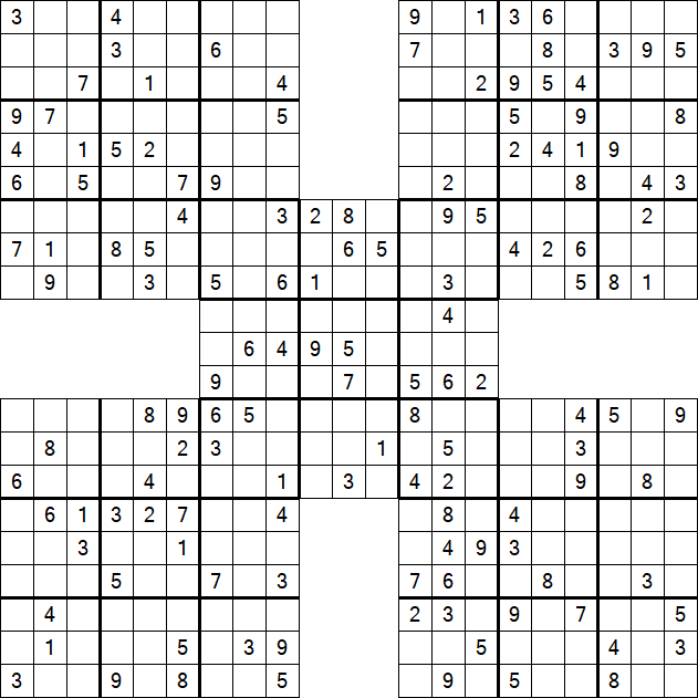 Samurai Sudoku - Moyen