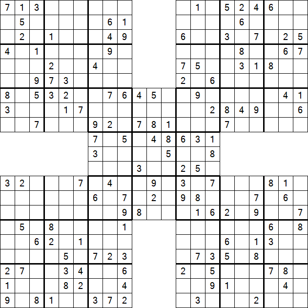 Samurai Sudoku - Moyen