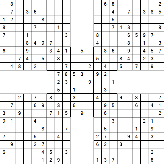 Samurai Sudoku - Medium