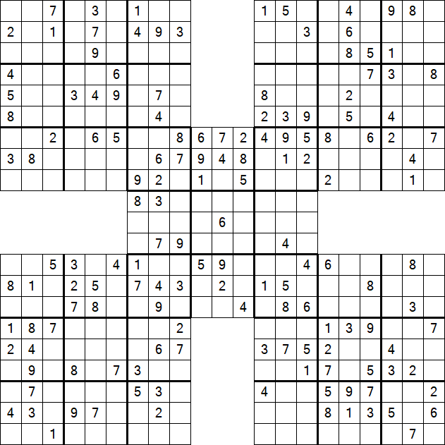 Samurai Sudoku - Medium