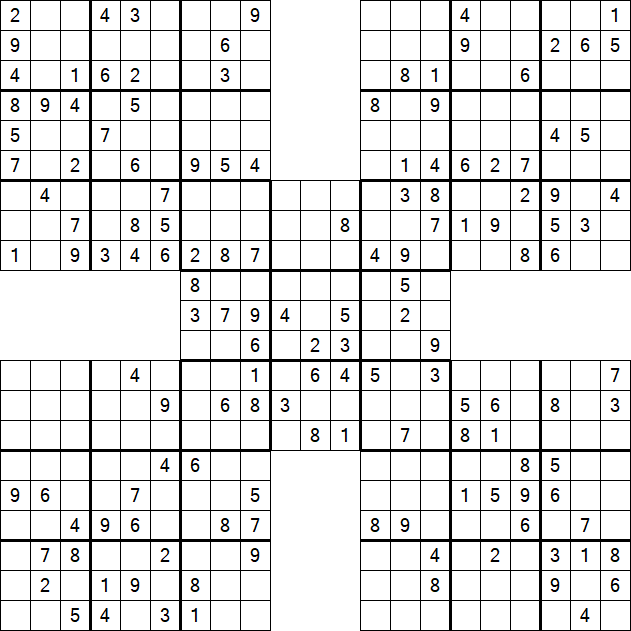 Samurai Sudoku - Medium