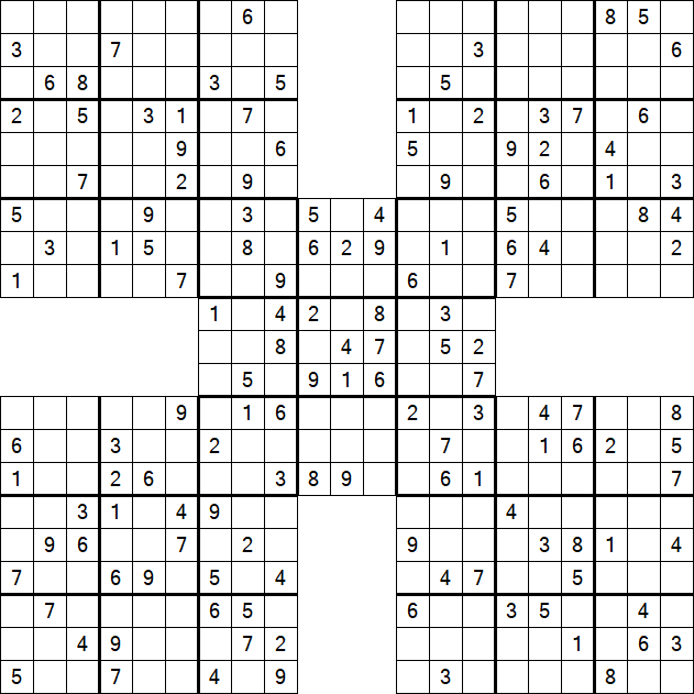 Samurai Sudoku - Medium