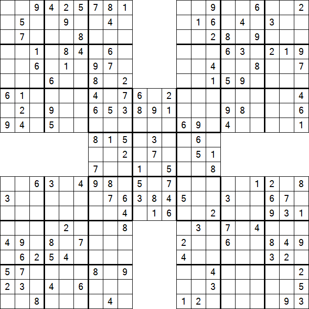 Samurai Sudoku - Medium