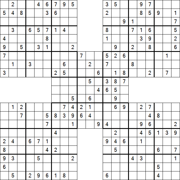 Samurai Sudoku - Medium