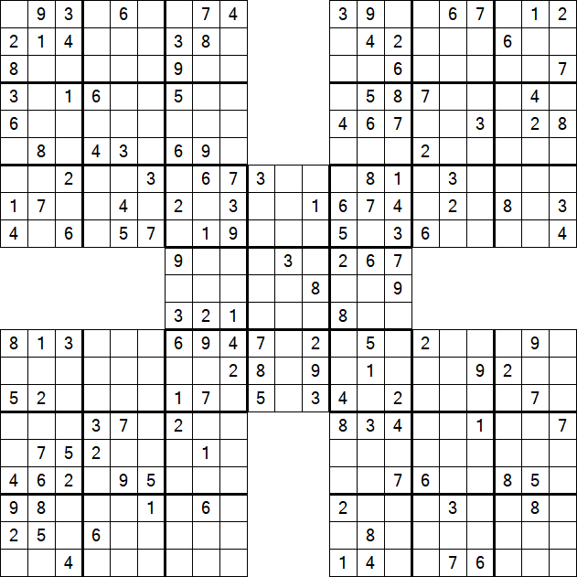 Samurai Sudoku - Medium