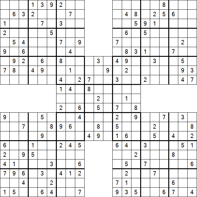 Samurai Sudoku - Medium