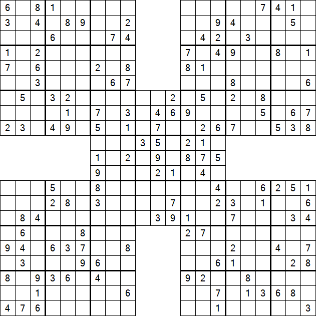 Samurai Sudoku - Medium