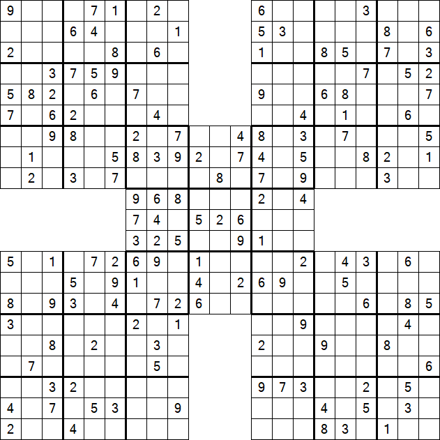 Samurai Sudoku - Medium