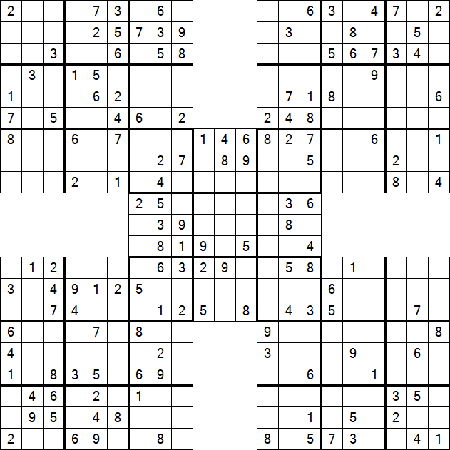 Samurai Sudoku - Medium
