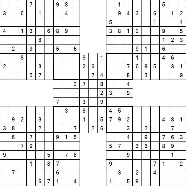 Samurai Sudoku - Medium