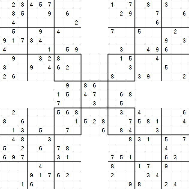 Samurai Sudoku - Medium