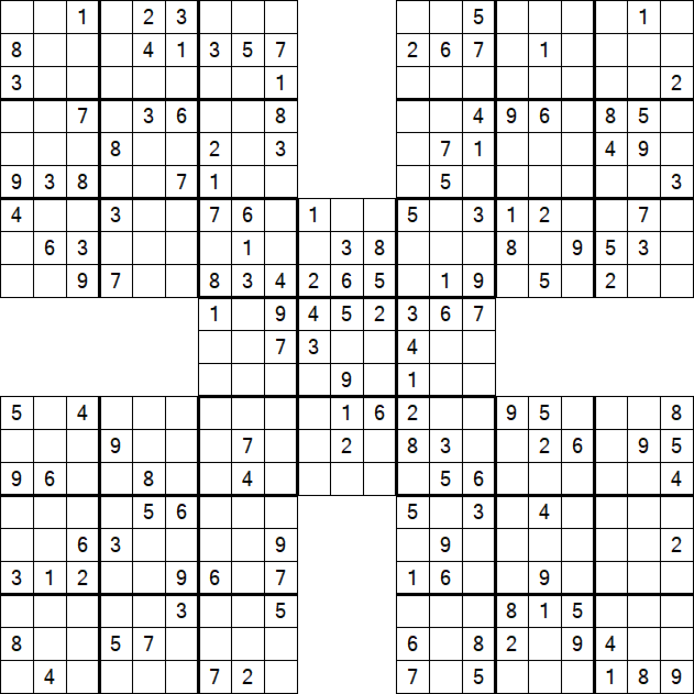 Samurai Sudoku - Medium