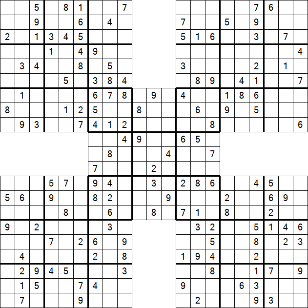 Samurai Sudoku - Medium