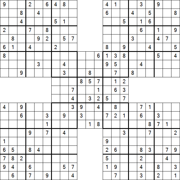 Samurai Sudoku - Medium