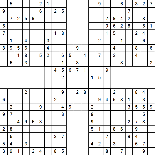 Samurai Sudoku - Medium