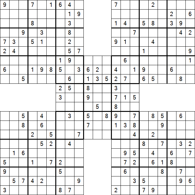 Samurai Sudoku - Medium
