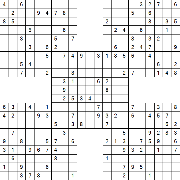 Samurai Sudoku - Medium