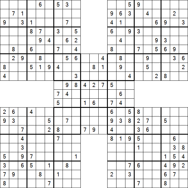 Samurai Sudoku - Medium