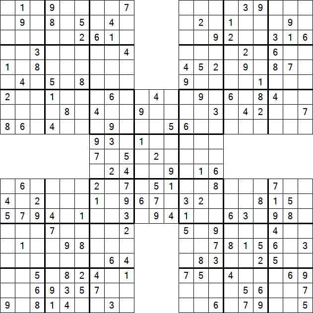 Samurai Sudoku - Medium