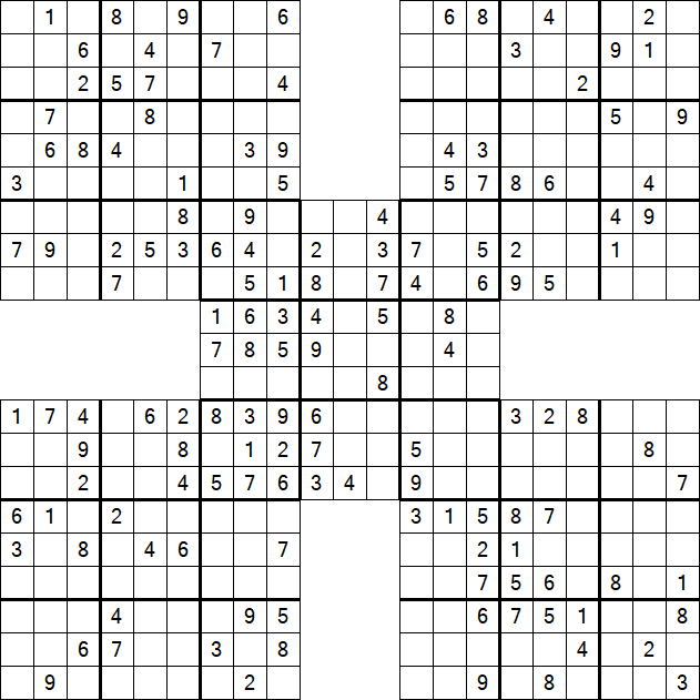 Samurai Sudoku - Medium
