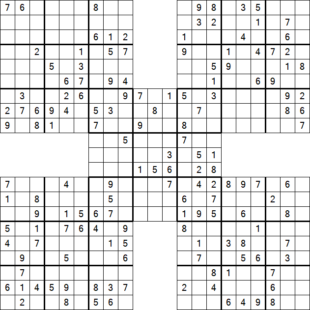 Samurai Sudoku - Medium