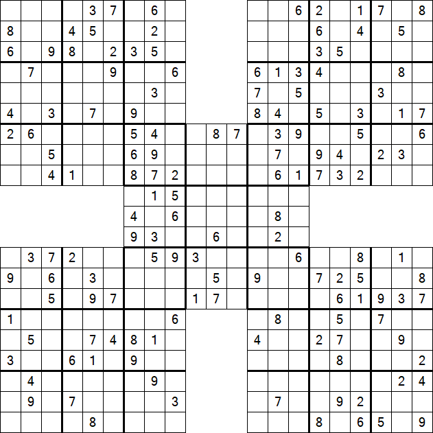 Samurai Sudoku - Medium