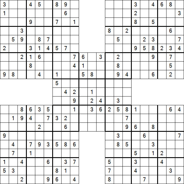Samurai Sudoku - Medium