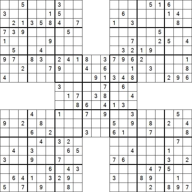 Samurai Sudoku - Medium