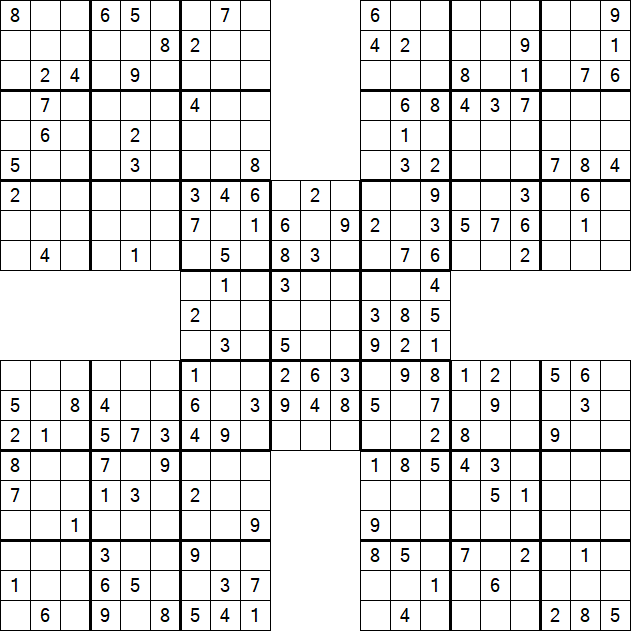Samurai Sudoku - Medium
