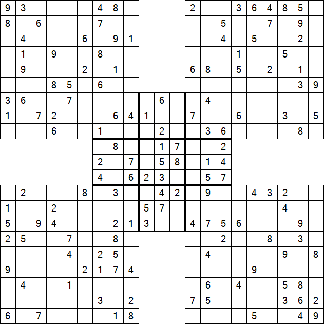 Samurai Sudoku - Medium