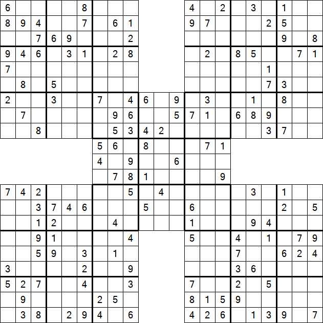 Samurai Sudoku - Medium