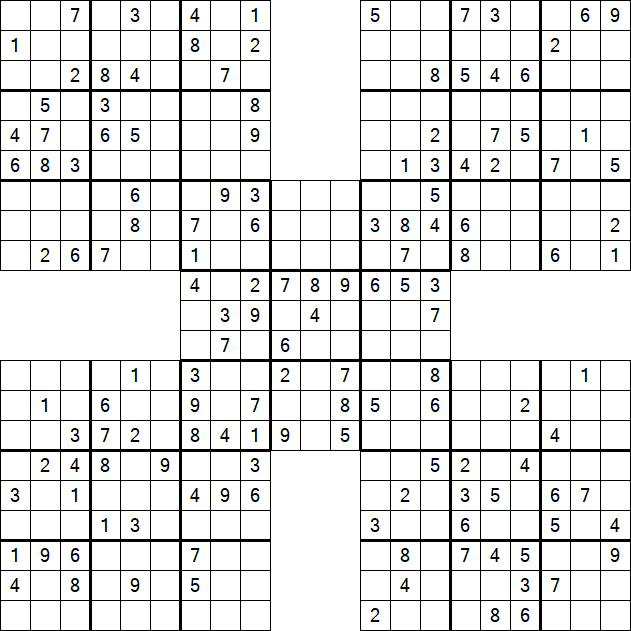 Samurai Sudoku - Medium