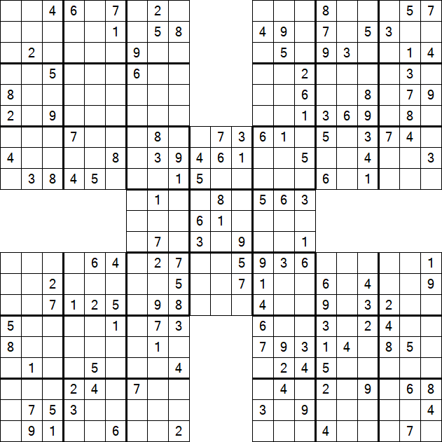 Samurai Sudoku - Medium