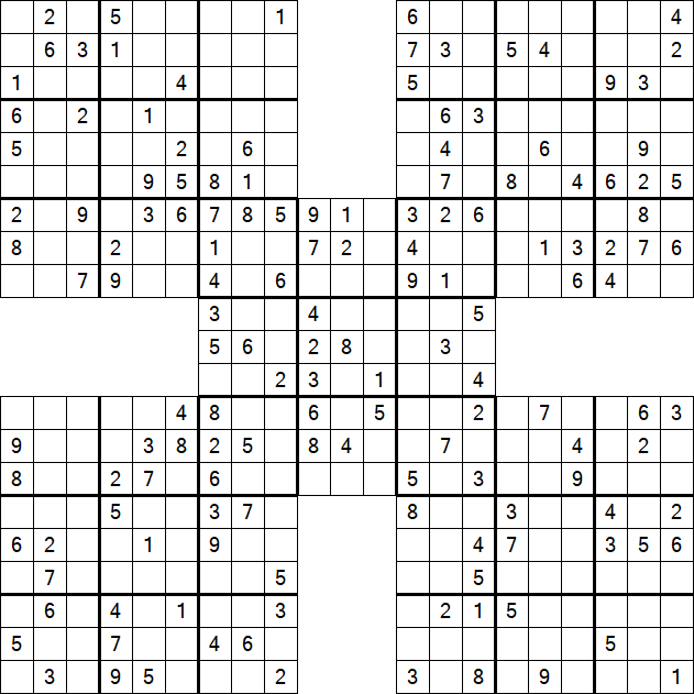 Samurai Sudoku - Medium