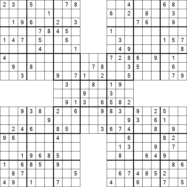 Samurai Sudoku - Moyen