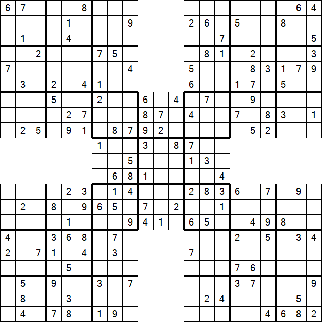 Samurai Sudoku - Moyen