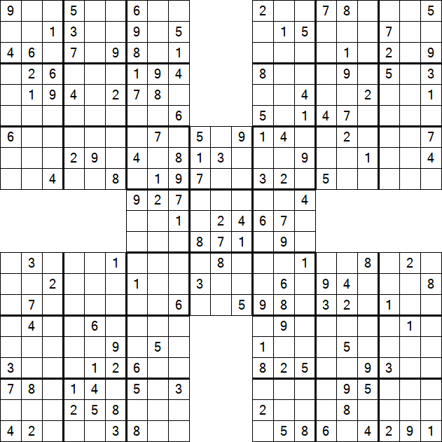 Samurai Sudoku - Moyen