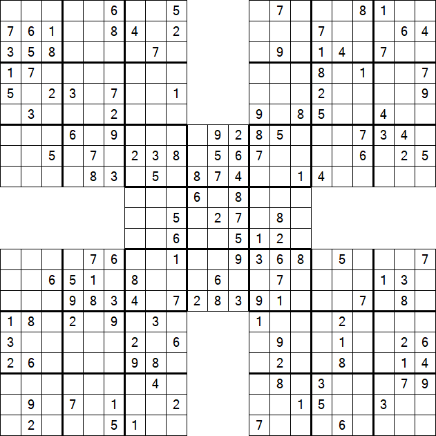 Samurai Sudoku - Moyen