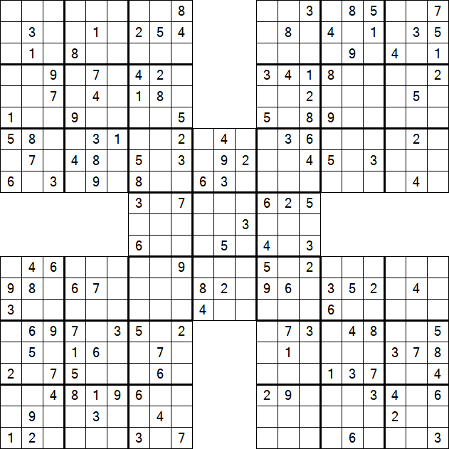 Samurai Sudoku - Medium
